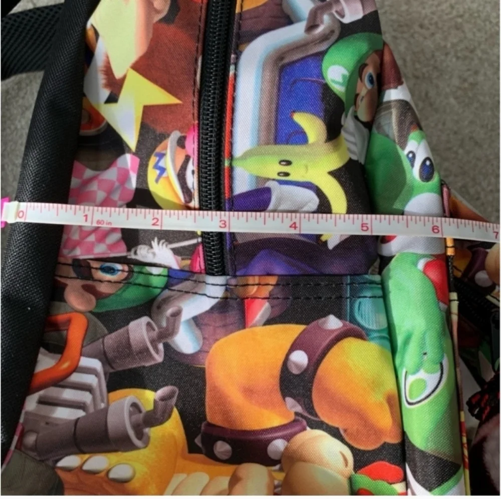 Mario Kart Backpack Book Bag Tote school colors Multicolor Blue Red Yellow Green